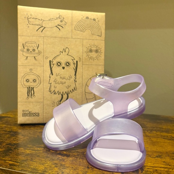 MINI MELISSA Pearly Lilac Jelly Sandal Purple Toddler Girls’ Size 7 - Picture 4 of 6
